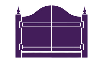 Gate icon. Viewed from the front. This is a straightforward flat graphic illustration in vector style. The object stands alone on a white background. Isolate

