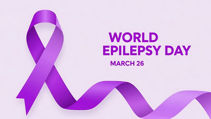 World Epilepsy Day Awareness Purple Ribbon