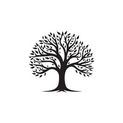 Obraz premium Black Tree icon isolated on white background. Vector Illustration.
