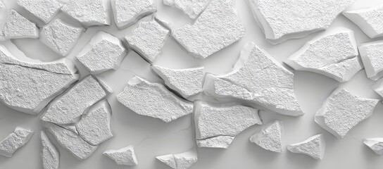 Broken and cracked glass on a white background. image technology