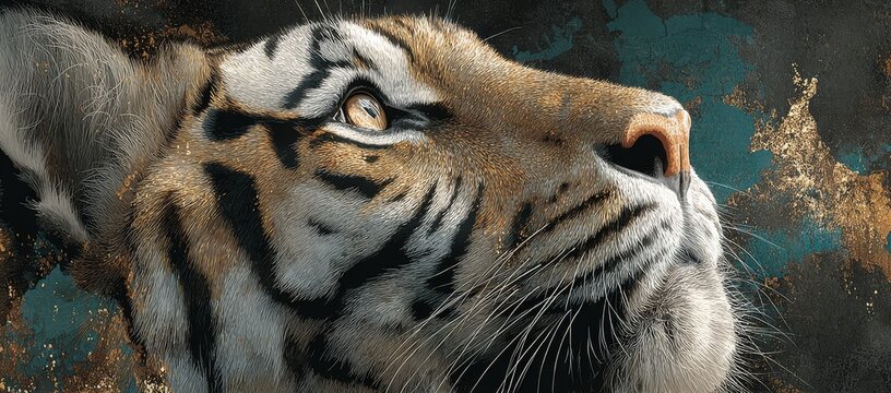 A tiger appears on a map of Indonesia&mdash;Sumatra, Java, and Malaya&mdash;via image technology
