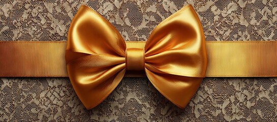 The golden ribbon set on a white background illustrates a Christmas and New Year holiday event, produced via image technology