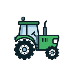 tractor as a simple single icon logo, line art, vector illustration, isolated on transparent background