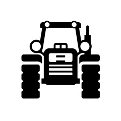 tractor as a simple single icon logo, line art, vector illustration, isolated on transparent background