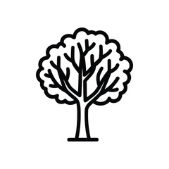Minimal tree nature line art vector illustration