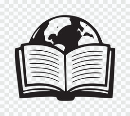Open Book with Globe Symbolizing Global Education