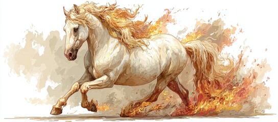 Image technology presents a fire unicorn horse for the Chinese New Year event theme