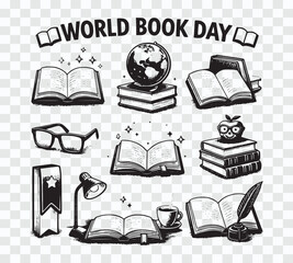 World Book Day Hand-Drawn Reading Elements