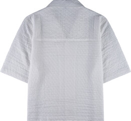 Light grey textured shirt isolated on transparent background