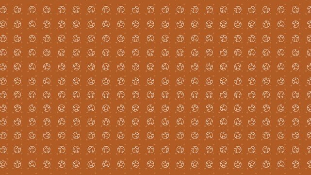 A seamless repeating pattern of small, light-colored five-petal floral or star shapes on a solid orange-brown background, creating a textured design.
