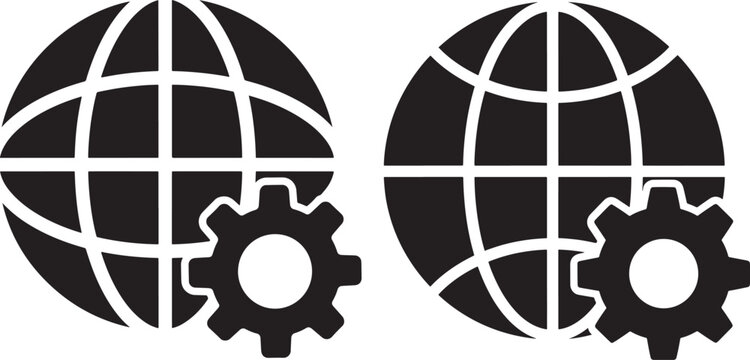 World wide web silhouette black and white design