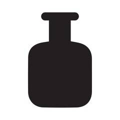 Laboratory Bottle Icon. Flat style black on white background.