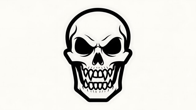 Black and White Skull Illustration Design.