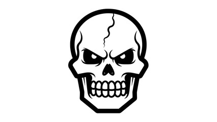Obraz premium Menacing Skull Illustration with Angry Expression.