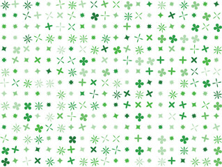 Green Geometric Patterns on White Background, Abstract Design Elements, Modern Decoration