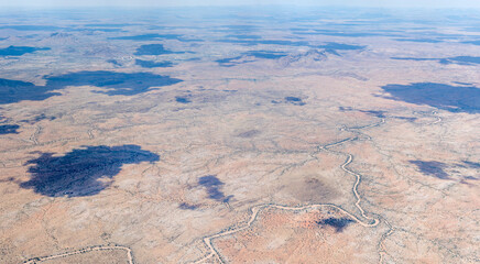 Oanob river  aerial from south, Namibia