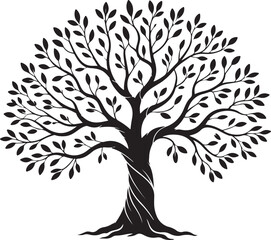 Obraz premium Olive tree silhouette icon isolated on white background