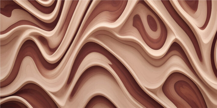 Dark brown wood grain texture background with smooth cream and gold flowing design for luxury wallpaper, interior styling, furniture finishes and premium decorative surfaces