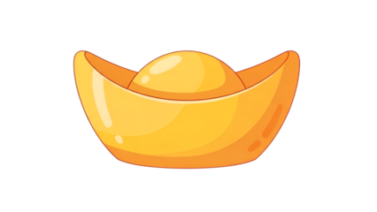 A golden ingot, a symbol of wealth and prosperity in Chinese culture.