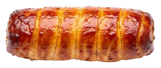 Baking fresh sausage roll bakery food rustic kitchen isolated on transparent background