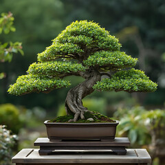 Elegant bonsai tree in pot