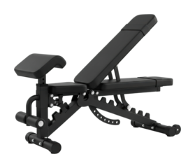 Gym workout equipment adjustable bench home gym fitness isolated on transparent background