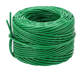 Using green wire for gardening tasks home isolated on transparent background