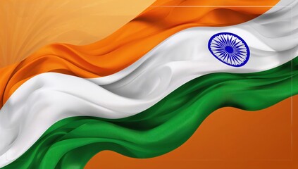 Tricolor flag wave design, Republic Day India celebration theme