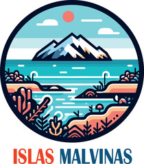 Islas malvinas logo icon vector white background .