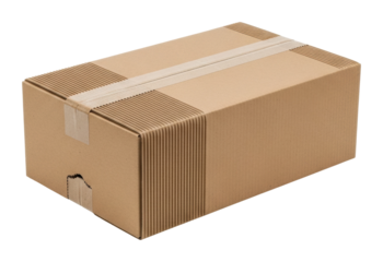 Shipping box ready for delivery warehouse packaging isolated on transparent background