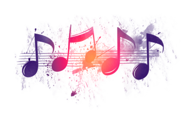 Grunge hand-drawn music note icon with rough artistic texture, isolated on white or transparent PNG background, ideal for album covers, posters, logos, web graphics and creative music branding.