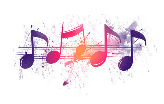 Grunge hand-drawn music note icon with rough artistic texture, isolated on white or transparent PNG background, ideal for album covers, posters, logos, web graphics and creative music branding.