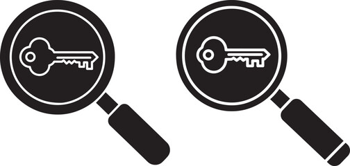 Silhouette of search key symbol for apartment rent