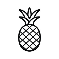 Obraz premium Pineapple black outline Icon white background design