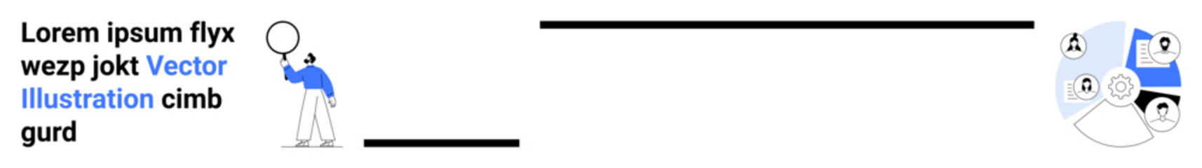 Obraz premium Person inspecting information using a magnifying glass linked with collaborative team data analysis tools. Ideal for teamwork, problem-solving, research analysis, communication, business strategy