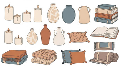 Cozy home decor items for a warm atmosphere