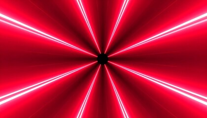 Radiant red lines converge on a central black point