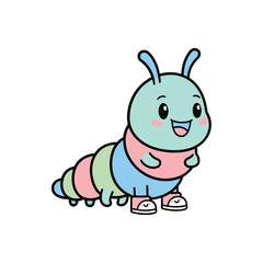 Adorable Caterpillar in Pastel Colors