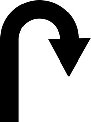 Road Arrow Flat Style Vector Icon Traffic Direction Symbol and Navigation Outline Graphic Group Featuring Turn, Curve and Wayfinding Arrow Signs