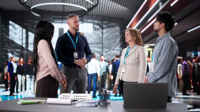 Vibrant International Business Fair: Corporate Exhibitor Booth Team Group