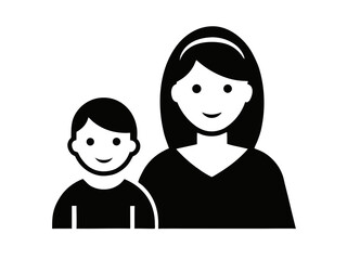 Mother and child isolated on white background Vector