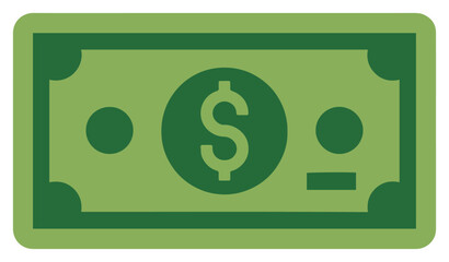 dollar banknote cash money icon