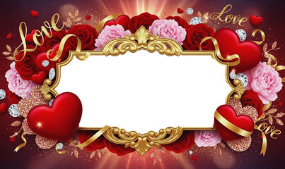 Valentines day 2026 background Grainy texture PNG Background. Valentine's day PNG design card. Holiday banner, web poster, flyer, color brochure 