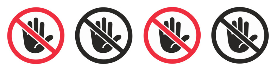 do not touch stop hand warning signs © Vectorixpro