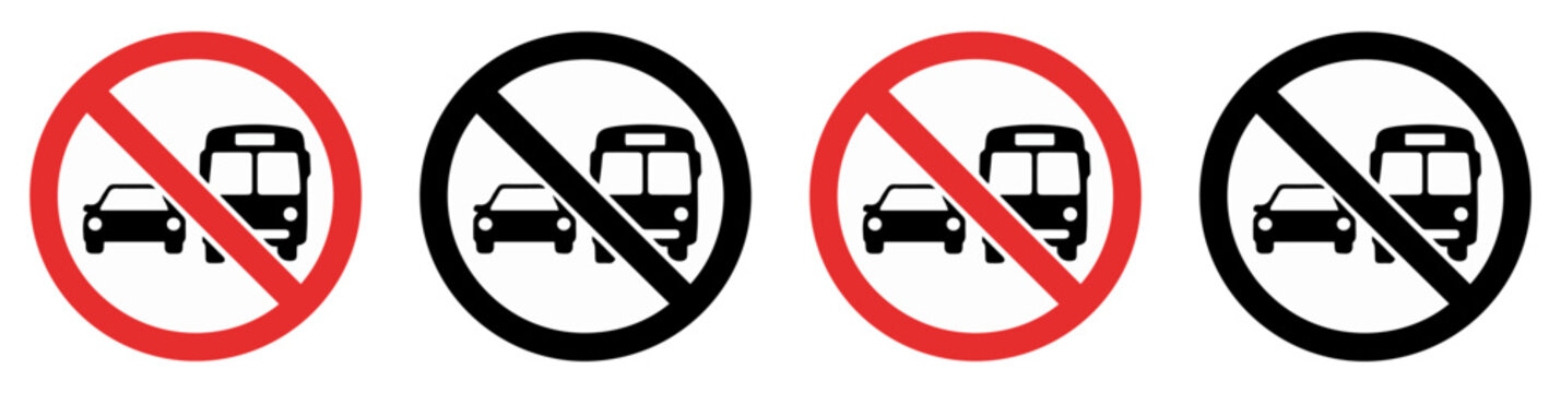 no overtaking traffic icon set