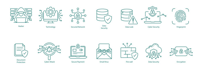 Complete Cybersecurity Suite: Virus, Bug, and Payment Protection Icons