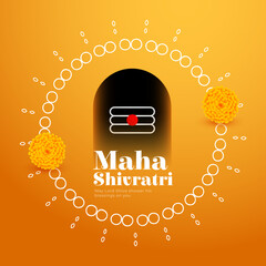 Maha Shivratri Festival Background with Shiva Lingam Illustration