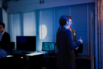 digital business and technology innovation concept. Dedicated professional team planning a future travel application strategy. Strategic investment in mobile solutions and online customer.