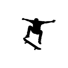 Skateboarder Ollie Jump Silhouette