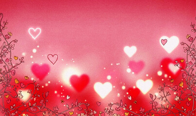 Valentines day 2026 background Grainy textureBackground. Valentine's day design card. Holiday banner, web poster, flyer, color brochure 